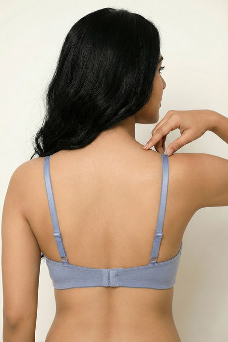 Zivame Double Layered Non Wired 3/4th Coverage Tshirt Bra - Blue Blizzard — image 3